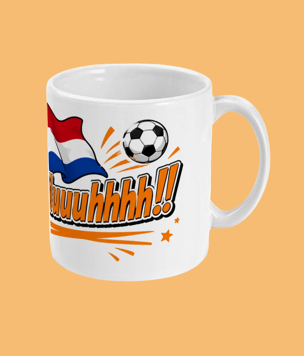 Oranje WK mok “Aanvalluhh!!” – Grappige Nederland supporters mok