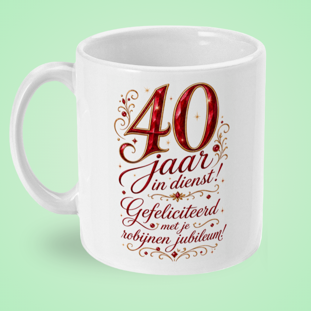 Mok ‘40 jaar in dienst’ – robijnen jubileum