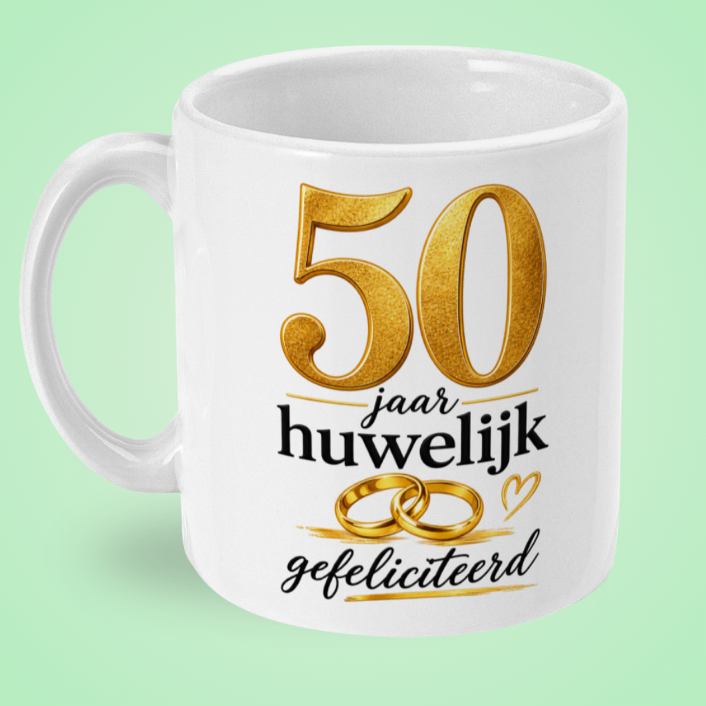 Mok 50 jaar huwelijk ‘Gefeliciteerd’ met trouwringen