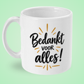 Mok ‘Bedankt voor alles!’ met gouden accenten