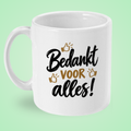 Mok ‘Bedankt voor alles!’ met duimpjes