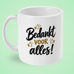 Mok ‘Bedankt voor alles!’ met duimpjes