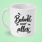 Mok ‘Bedankt voor alles’ in krijtstijl