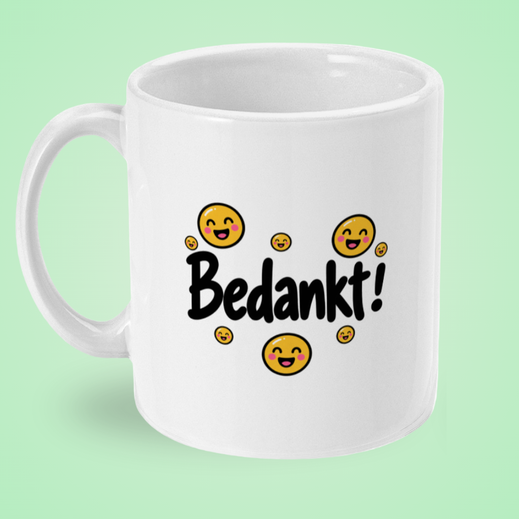 Mok ‘Bedankt!’ met smileys