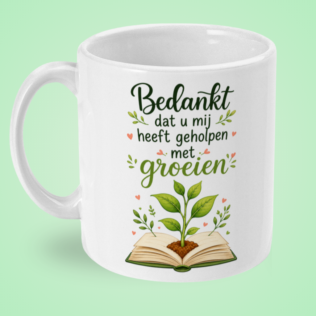 Mok ‘Bedankt dat u mij heeft laten groeien’ voor de juf