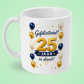 Mok ‘Gefeliciteerd! 25 jaar in dienst’ – blauw en goud