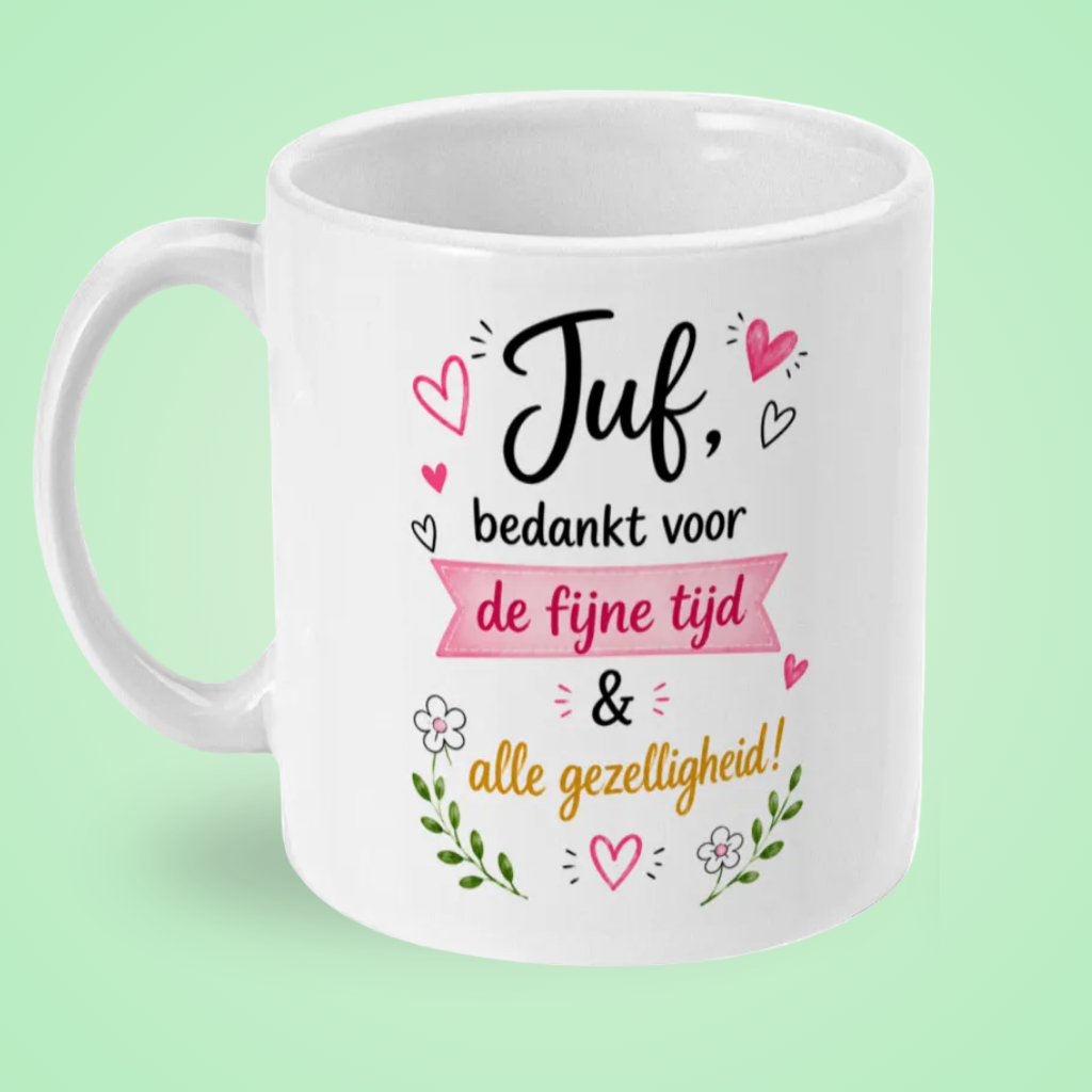 Juf, bedankt voor de fijne tijd en alle gezelligheid!
