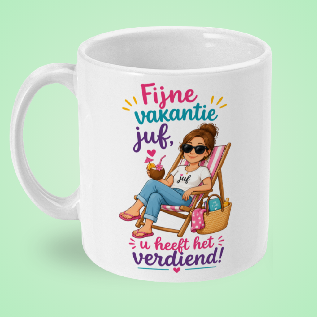 Mok ‘Fijne vakantie juf, u heeft het verdiend’