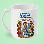Grappige meester mok over geduld en de klas