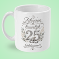 Mok zilveren huwelijk ‘25 jaar, gefeliciteerd’