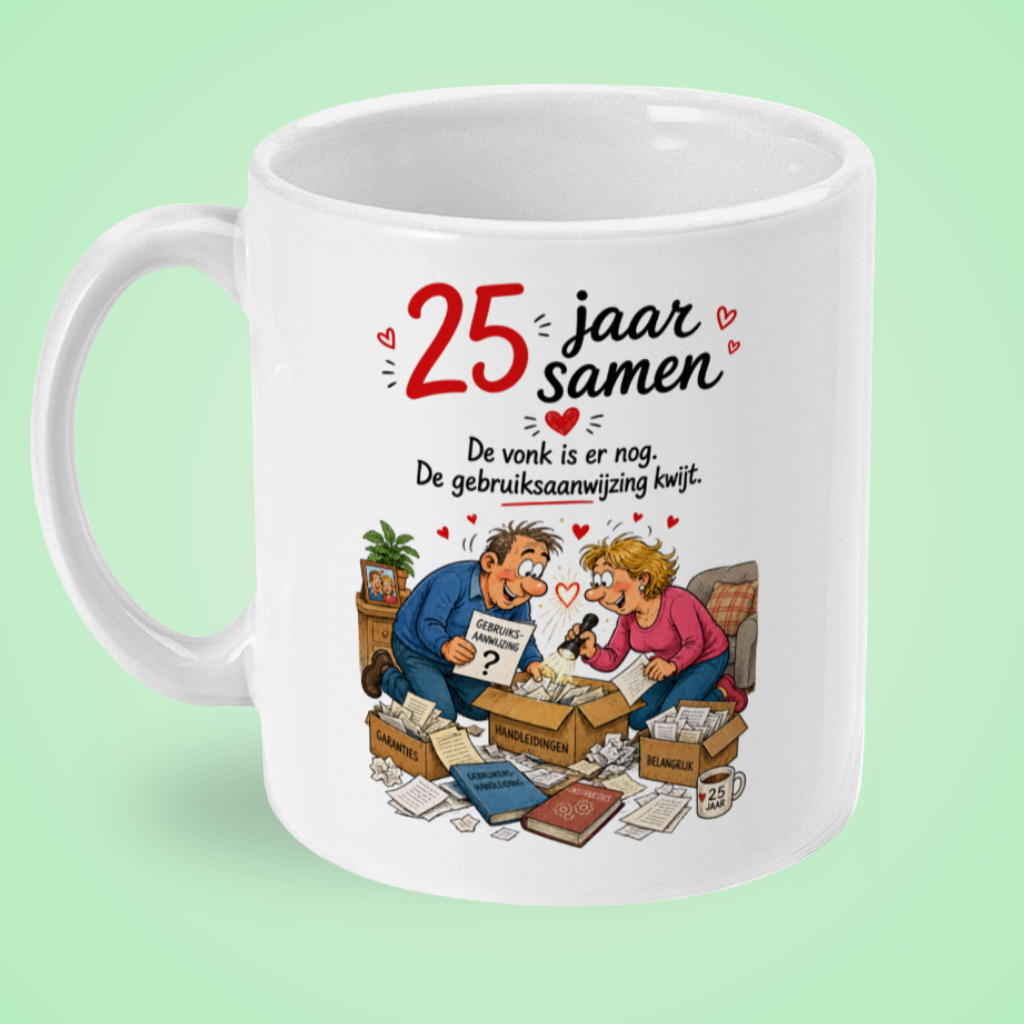 Grappige mok 25 jaar samen ‘De vonk is er nog’
