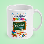 Mok ‘Schooljaar geslaagd! Bedankt meester’