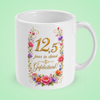 Mok ‘12,5 jaar in dienst, gefeliciteerd!’ – bloemen