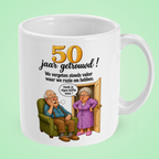 Grappige mok 50 jaar getrouwd ‘Waarom hadden we ruzie?’