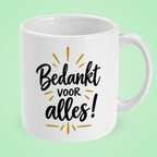 Mok ‘Bedankt voor alles!’ met gouden accenten