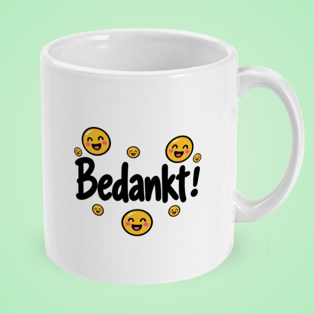 Mok ‘Bedankt!’ met smileys