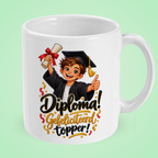 Diplomamok voor een jongen ‘Gefeliciteerd topper!’