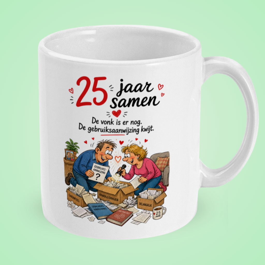 Grappige mok 25 jaar samen ‘De vonk is er nog’