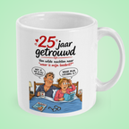 Grappige mok 25 jaar huwelijk ‘Waar is mijn leesbril?’