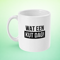 Mok “Wat een kut dag” – Keiharde Kantoorhumor Mok